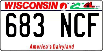 WI license plate 683NCF