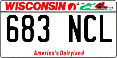 WI license plate 683NCL