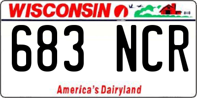 WI license plate 683NCR