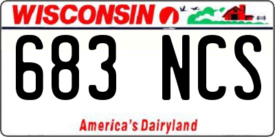 WI license plate 683NCS