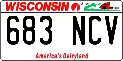 WI license plate 683NCV