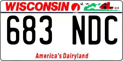 WI license plate 683NDC