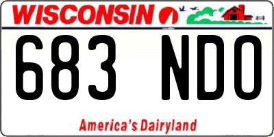 WI license plate 683NDO