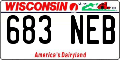 WI license plate 683NEB
