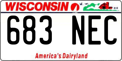 WI license plate 683NEC