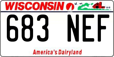 WI license plate 683NEF