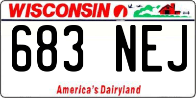 WI license plate 683NEJ