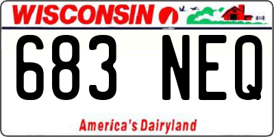 WI license plate 683NEQ