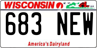WI license plate 683NEW