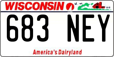 WI license plate 683NEY