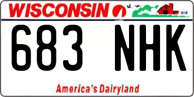 WI license plate 683NHK