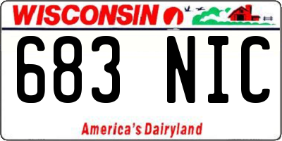 WI license plate 683NIC