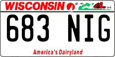 WI license plate 683NIG
