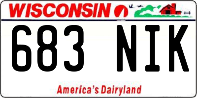 WI license plate 683NIK