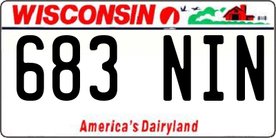 WI license plate 683NIN