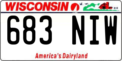WI license plate 683NIW