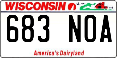 WI license plate 683NOA