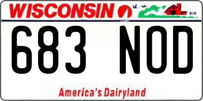 WI license plate 683NOD