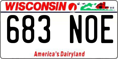 WI license plate 683NOE