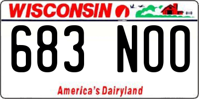WI license plate 683NOO