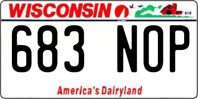 WI license plate 683NOP