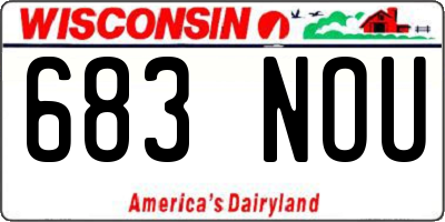 WI license plate 683NOU