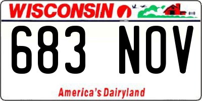 WI license plate 683NOV