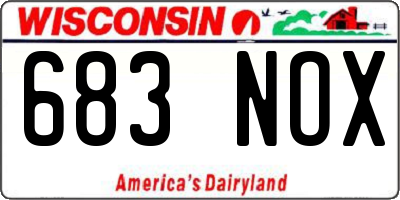 WI license plate 683NOX