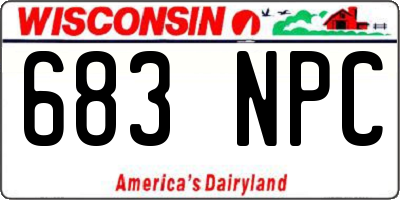 WI license plate 683NPC