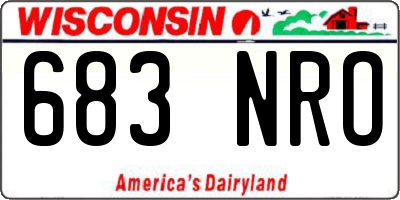 WI license plate 683NRO