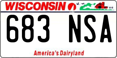 WI license plate 683NSA