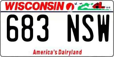 WI license plate 683NSW