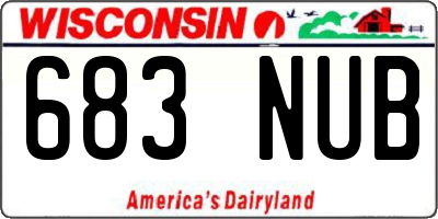 WI license plate 683NUB