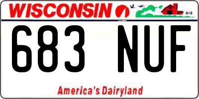 WI license plate 683NUF