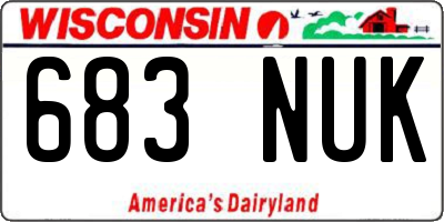 WI license plate 683NUK
