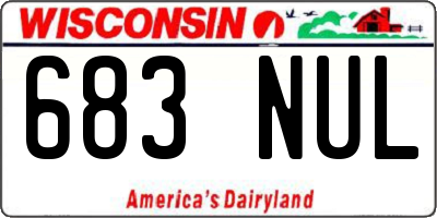 WI license plate 683NUL