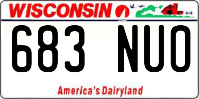 WI license plate 683NUO