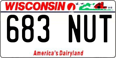 WI license plate 683NUT