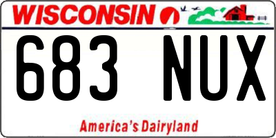 WI license plate 683NUX