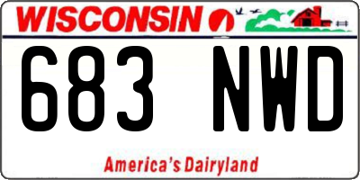 WI license plate 683NWD