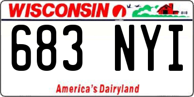 WI license plate 683NYI