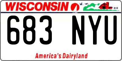 WI license plate 683NYU