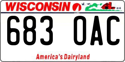 WI license plate 683OAC
