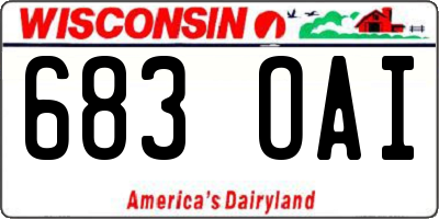 WI license plate 683OAI