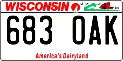 WI license plate 683OAK