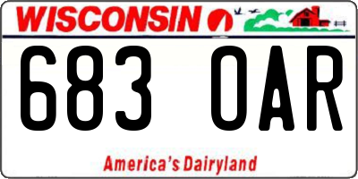 WI license plate 683OAR
