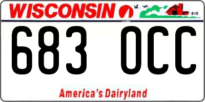 WI license plate 683OCC