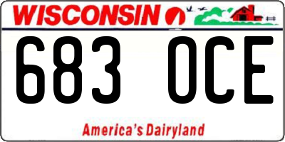 WI license plate 683OCE
