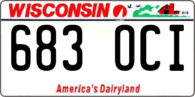 WI license plate 683OCI