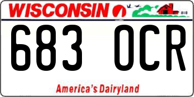 WI license plate 683OCR